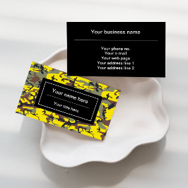 Tarjeta De Visita Camuflaje amarillo y marrón, ejército