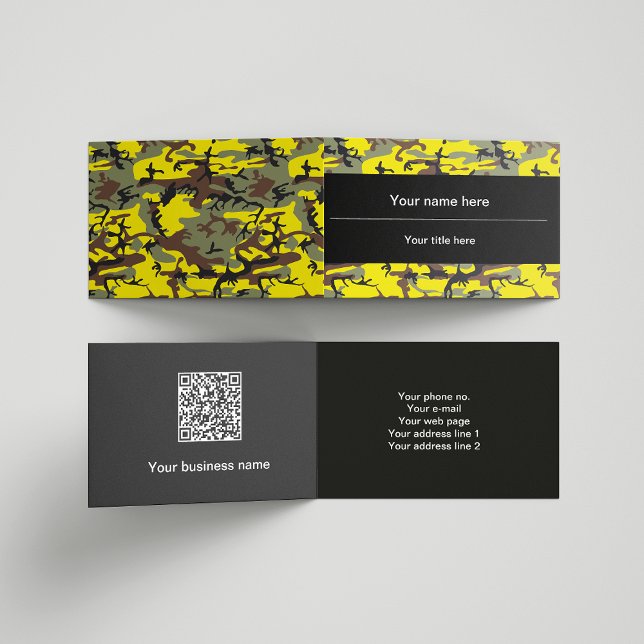 Tarjeta De Visita Camuflaje amarillo y marrón, ejército (Subido por el creador)