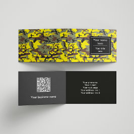 Tarjeta De Visita Camuflaje amarillo y marrón, ejército