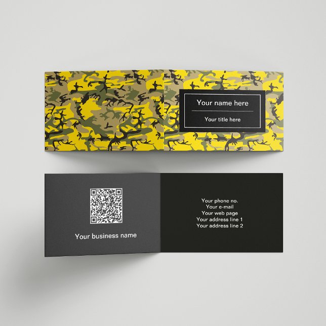 Tarjeta De Visita Camuflaje amarillo y verde, ejército, ejército (Subido por el creador)