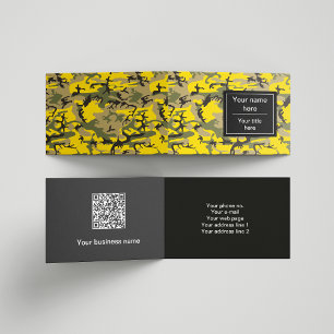 Tarjeta De Visita Camuflaje amarillo y verde, militar, ejército