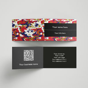 Tarjeta De Visita Camuflaje, Azul Blanco Rojo Dorado, Militar, Ejérc
