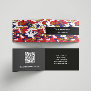 Tarjeta De Visita Camuflaje, Azul Blanco Rojo Dorado, Militar, Ejérc