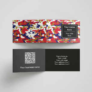 Tarjeta De Visita Camuflaje, Azul Blanco Rojo Dorado, Militar, Ejérc