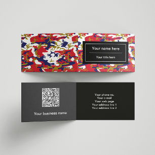 Tarjeta De Visita Camuflaje, Azul Blanco Rojo Dorado, Militar, Ejérc
