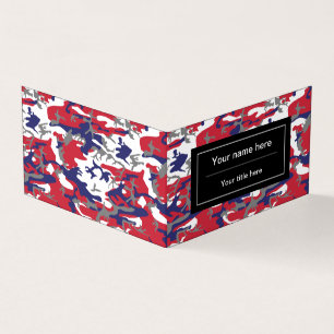 Tarjeta De Visita Camuflaje, Azul Blanco Rojo Gris, Militar, Ejércit