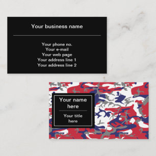 Tarjeta De Visita Camuflaje, Azul Blanco Rojo Gris, Militar, Ejércit