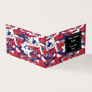Tarjeta De Visita Camuflaje, Azul Blanco Rojo Gris, Militar, Ejércit