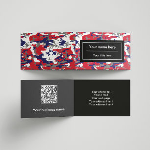 Tarjeta De Visita Camuflaje, Azul Blanco Rojo Gris, Militar, Ejércit