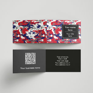 Tarjeta De Visita Camuflaje, Azul Blanco Rojo Gris, Militar, Ejércit