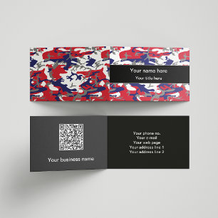 Tarjeta De Visita Camuflaje, Azul Blanco Rojo Gris, Militar, Ejércit