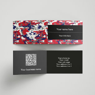 Tarjeta De Visita Camuflaje, Azul Blanco Rojo Gris, Militar, Ejércit