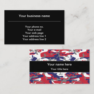 Tarjeta De Visita Camuflaje, Azul Blanco Rojo Gris, Militar, Ejércit