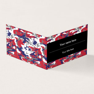 Tarjeta De Visita Camuflaje, Azul Blanco Rojo Gris, Militar, Ejércit