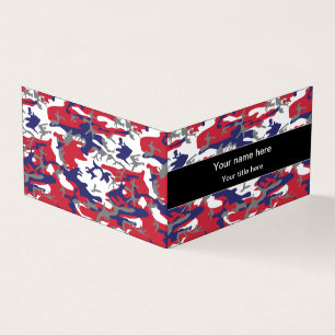 Tarjeta De Visita Camuflaje, Azul Blanco Rojo Gris, Militar, Ejércit