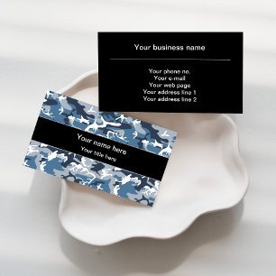 Tarjeta De Visita Camuflaje azul de nieve de invierno, militar, ejér