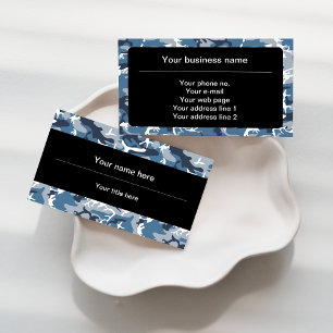 Tarjeta De Visita Camuflaje azul de nieve de invierno, militar, ejér