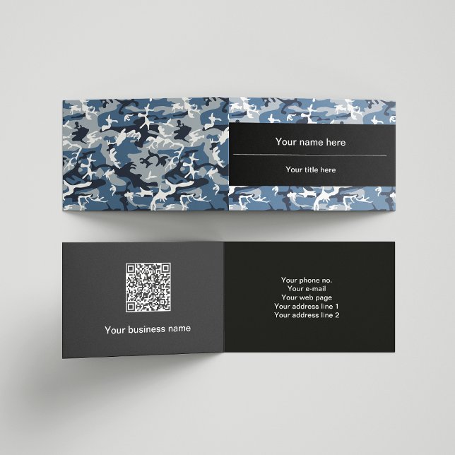 Tarjeta De Visita Camuflaje azul de nieve en invierno, ejército (Subido por el creador)
