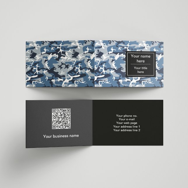 Tarjeta De Visita Camuflaje azul de nieve en invierno, ejército (Subido por el creador)