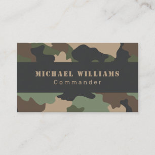 Tarjeta De Visita Camuflaje caqui marrón negro camuflaje bosque mili