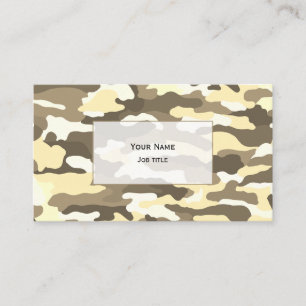 Tarjeta De Visita Camuflaje del desierto (blanco transparente)