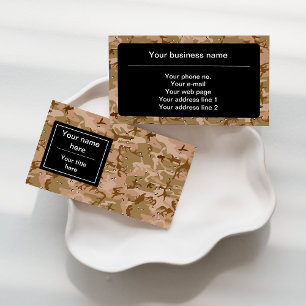 Tarjeta De Visita Camuflaje del desierto con guijarros, militar, ejé
