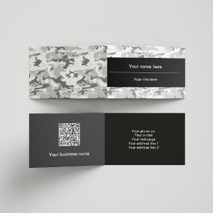 Tarjeta De Visita Camuflaje Gris de Nieve de Invierno, Militar, Ejér