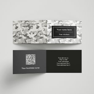 Tarjeta De Visita Camuflaje Gris de Nieve de Invierno, Militar, Ejér