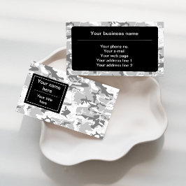 Tarjeta De Visita Camuflaje gris de nieve en invierno, ejército, ejé