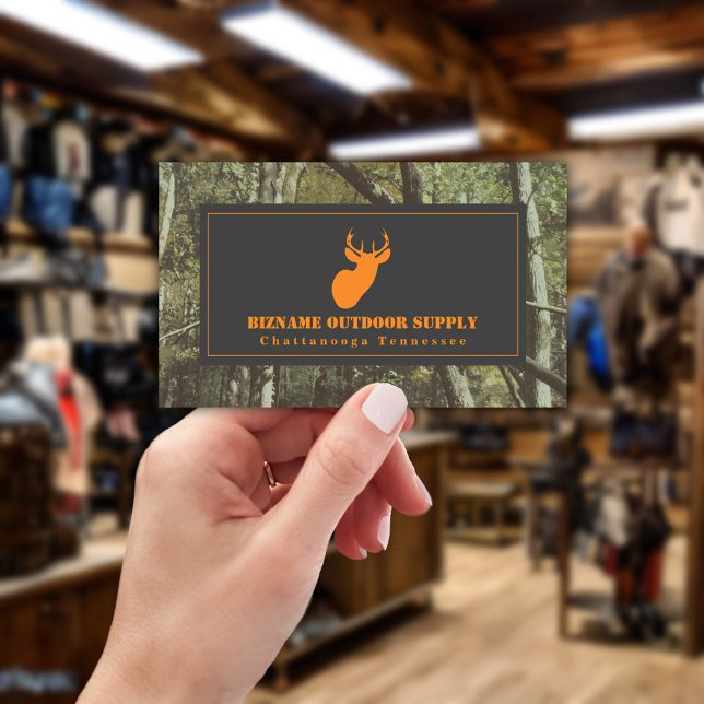 Tarjeta De Visita Camuflaje + Naranja Deer Outdoor Retail (Subido por el creador)