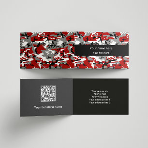 Tarjeta De Visita Camuflaje Rojo y Gris, Camuflaje, Militar, Ejércit