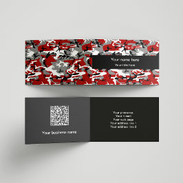 Tarjeta De Visita Camuflaje rojo y gris, ejército