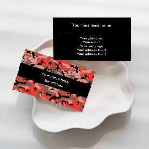 Tarjeta De Visita Camuflaje Rojo y Marrón, Camuflaje, Militar, Ejérc