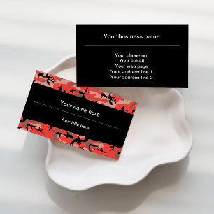 Tarjeta De Visita Camuflaje Rojo y Marrón, Camuflaje, Militar, Ejérc