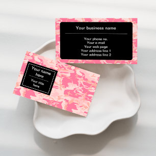 Tarjeta De Visita Camuflaje Rosa, Camuflaje, Militar, Ejército