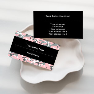Tarjeta De Visita Camuflaje rosa y gris, Camuflaje, Militar, Ejércit
