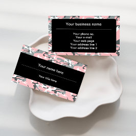 Tarjeta De Visita Camuflaje rosa y gris, ejército, ejército