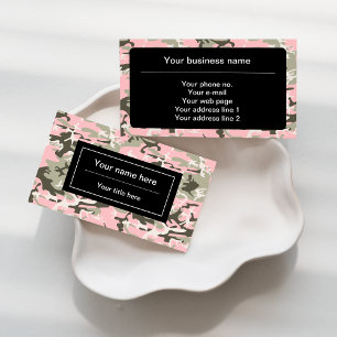 Tarjeta De Visita Camuflaje rosa y verde, Camuflaje, Militar, Ejérci