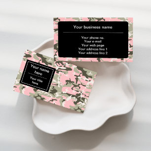 Tarjeta De Visita Camuflaje rosa y verde, Camuflaje, Militar, Ejérci