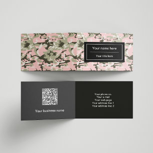 Tarjeta De Visita Camuflaje rosa y verde, militar, militar