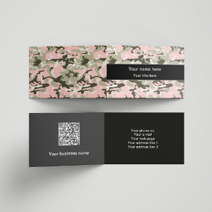 Tarjeta De Visita Camuflaje rosa y verde, militar, militar