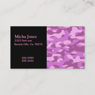 Tarjeta De Visita Camuflaje rosado femenino