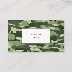 Tarjeta De Visita Camuflaje Verde (blanco sólido)