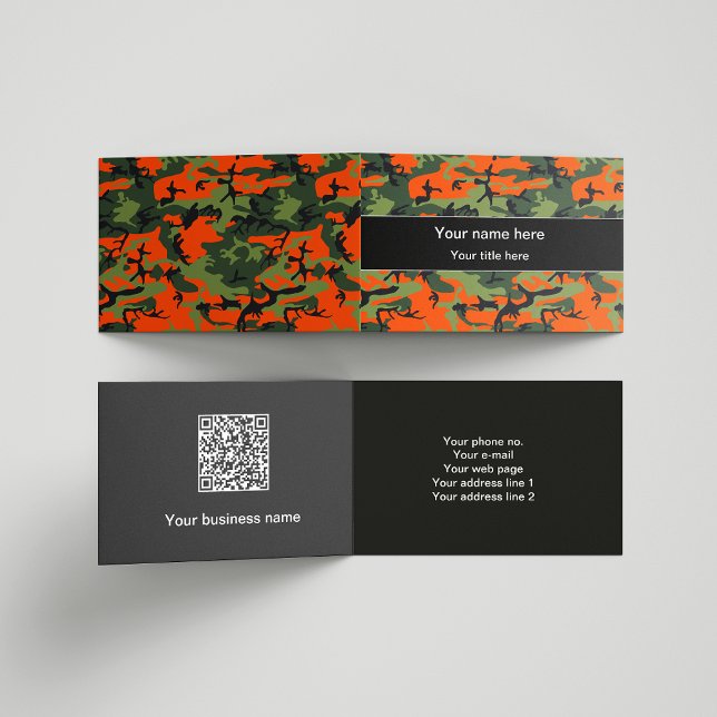 Tarjeta De Visita Camuflaje verde naranja, ejército (Subido por el creador)