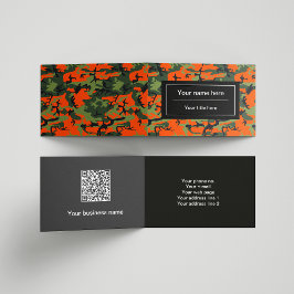 Tarjeta De Visita Camuflaje verde naranja, ejército