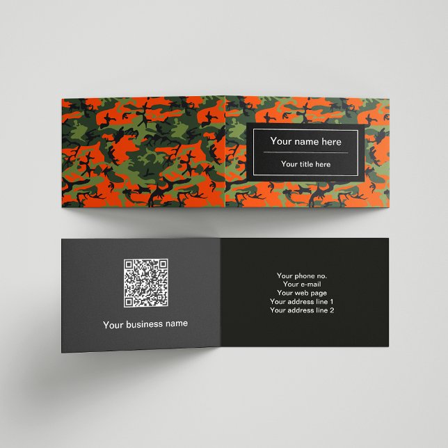 Tarjeta De Visita Camuflaje verde naranja, ejército (Subido por el creador)