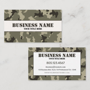 Tarjeta De Visita Camuflaje verde silencioso