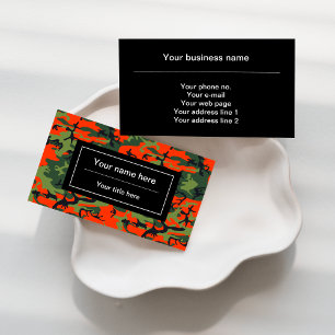 Tarjeta De Visita Camuflaje verde y naranja, Camuflaje, Militar, Ejé