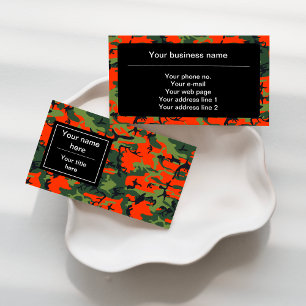 Tarjeta De Visita Camuflaje verde y naranja, Camuflaje, Militar, Ejé