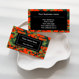 Tarjeta De Visita Camuflaje verde y naranja, Camuflaje, Militar, Ejé